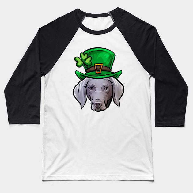 St Patricks Day Weimaraner Baseball T-Shirt by whyitsme